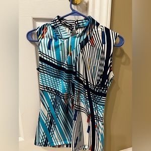 PerSeption concept top asymmetric neckline back buttons size S